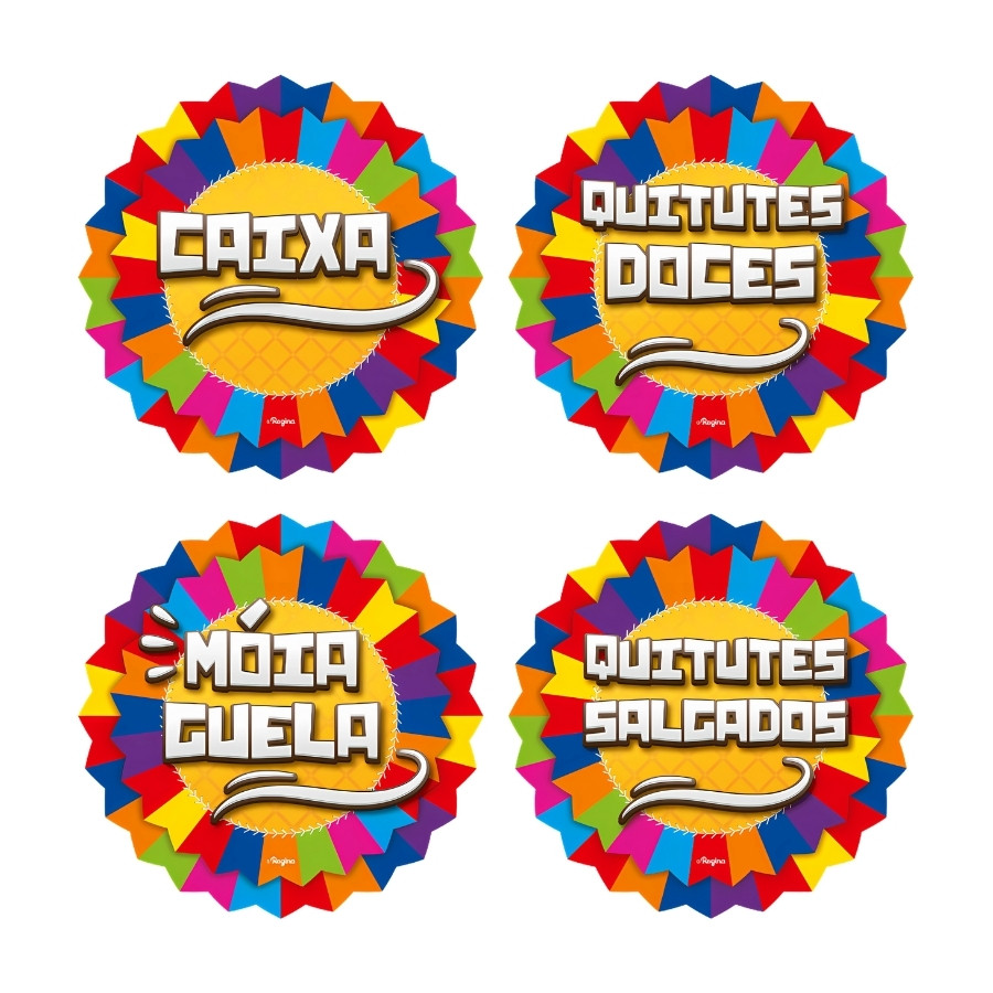 Placas Decorativas Sinalizadoras - Festa Junina - 27,5x27,5cm - 4 unidades - Regina - Rizzo · foto 2