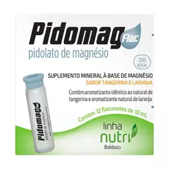 Suplemento Mineral Pidomag Flac Sabor Tangerina e Laranja 12 Flaconetes 10ml Cada