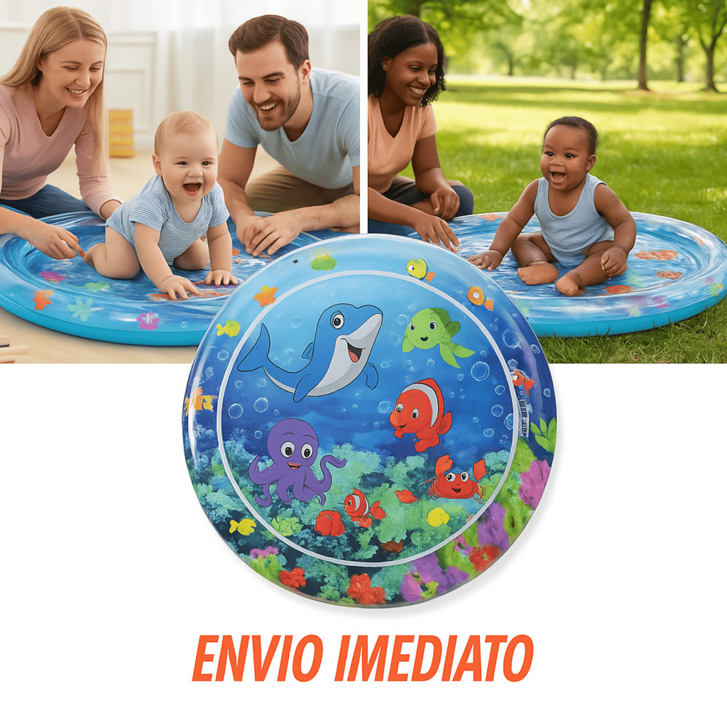 Tapete Infantil Inflável água para bebê 100cm Almofada inflável para centro atividades para bebês