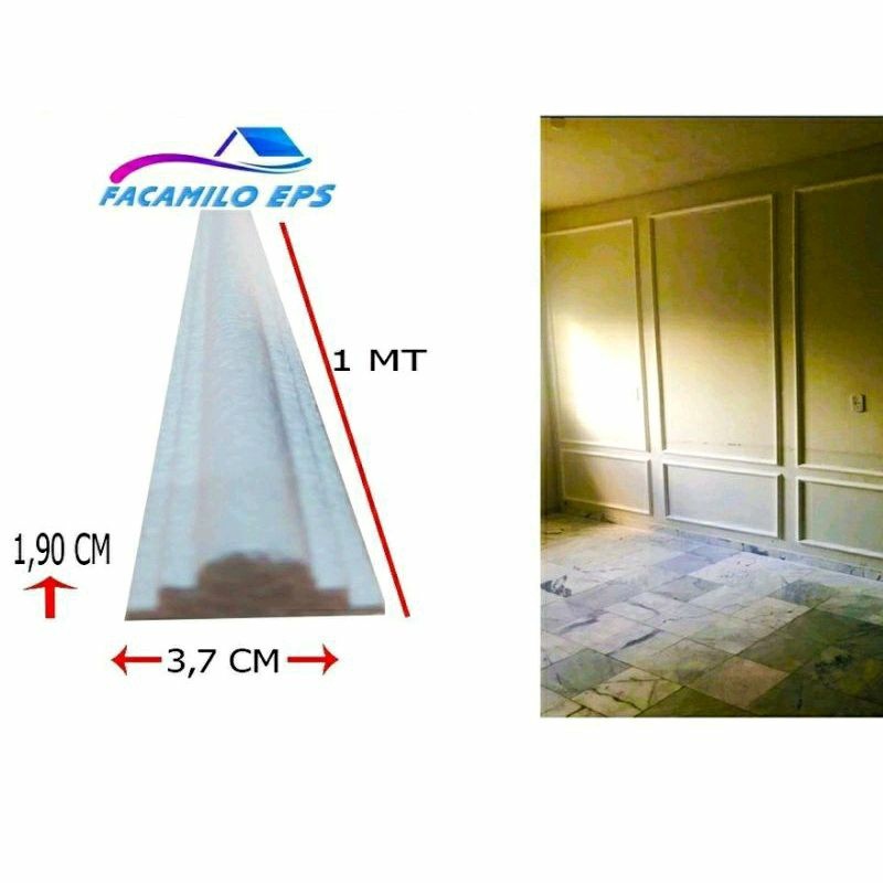 boiserie de isopor 1 metro roda meio.