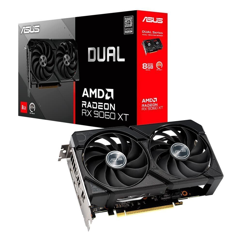 Placa de vídeo AMD Radeon ASUS RX9060XT Dual Series 8G  GDDR6  128 bitS 90YV0MI1-M0NA00 em Oferta na Shopee