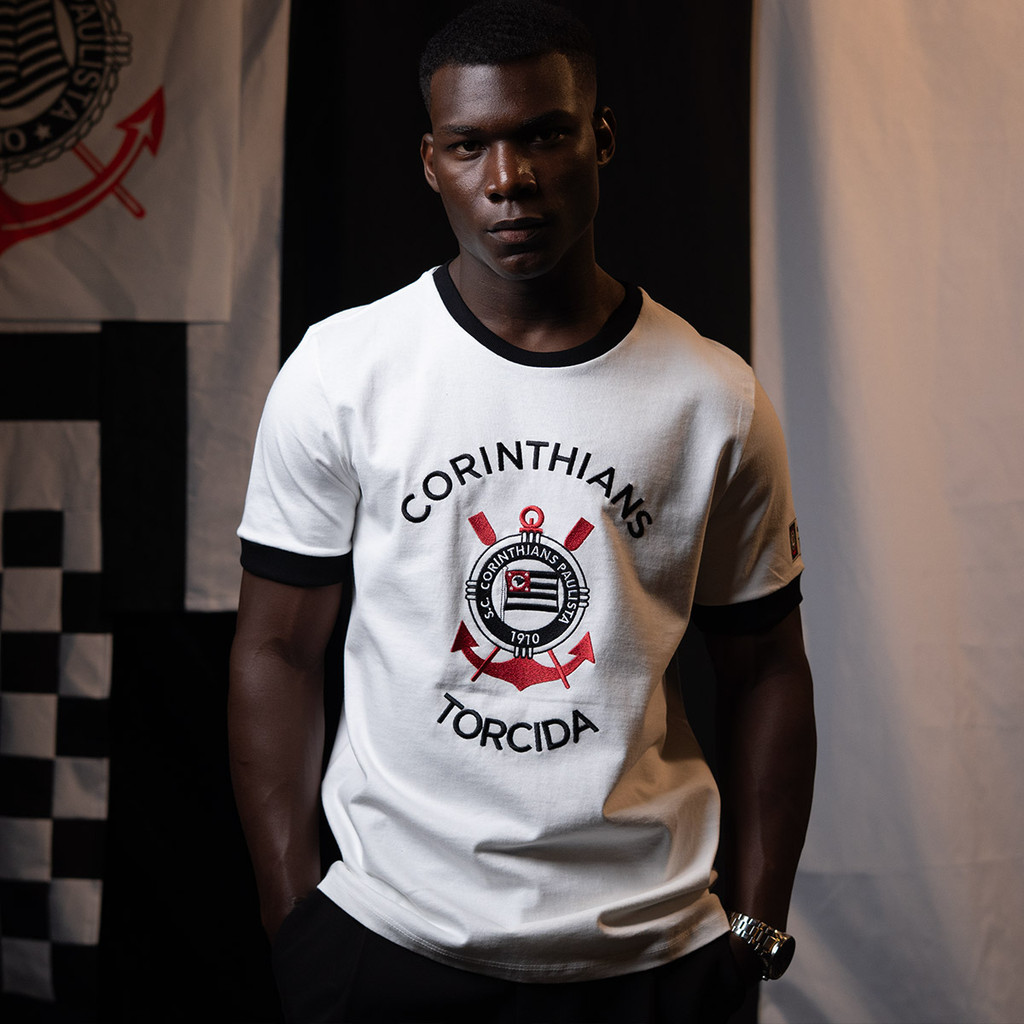 Camisa Corinthians Torcida 1934 Retrô Off-white Masculina Oficial