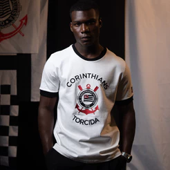 Camisa Corinthians Torcida 1934 Retrô Off-white Masculina Oficial