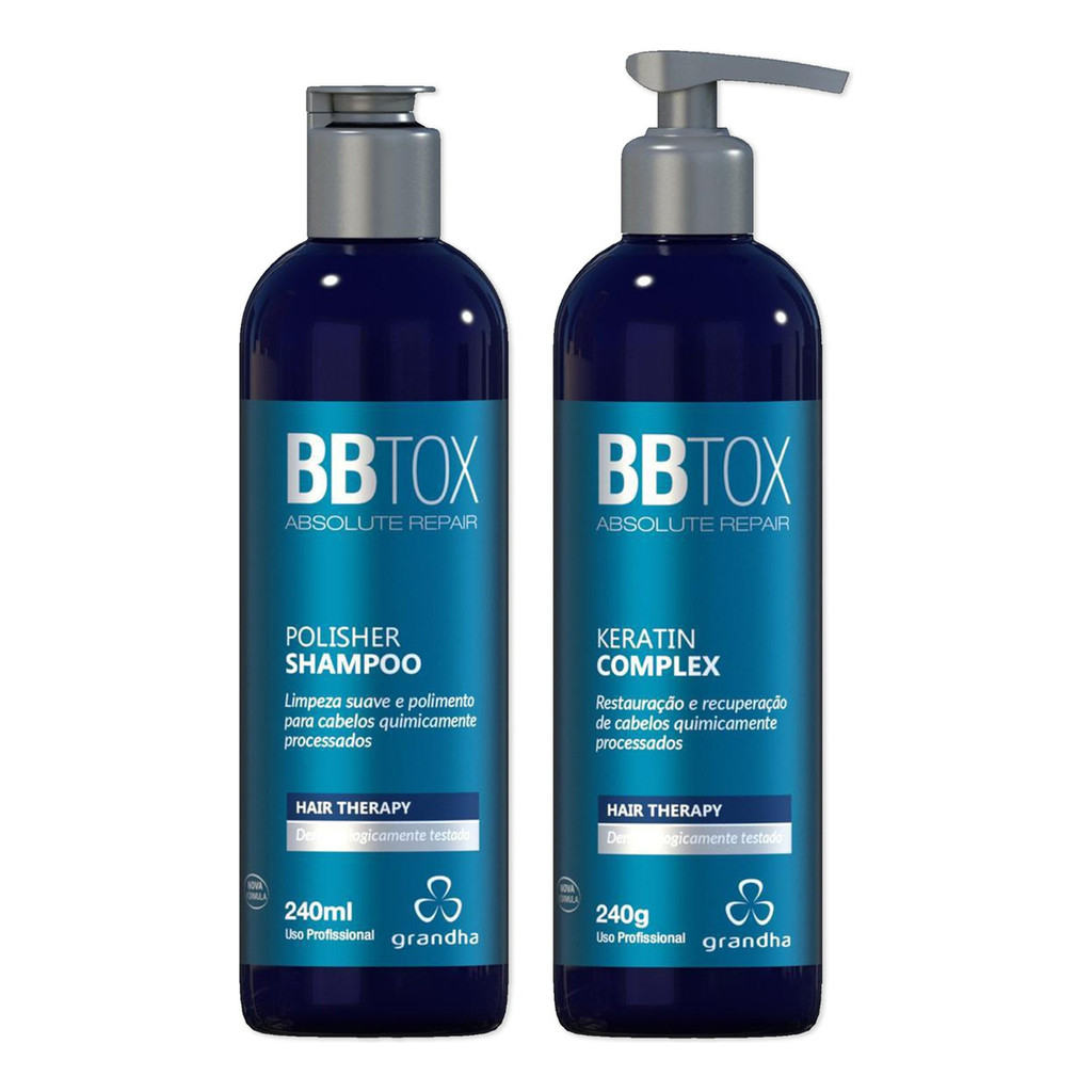 Imagem Kit Grandha Bbtox Polisher Shampoo 240ml + Keratin 240g