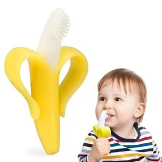 Mordedor para Bebê Silicone Bananinha Banana Escova Dentes 0-3Ano em Oferta na Shopee