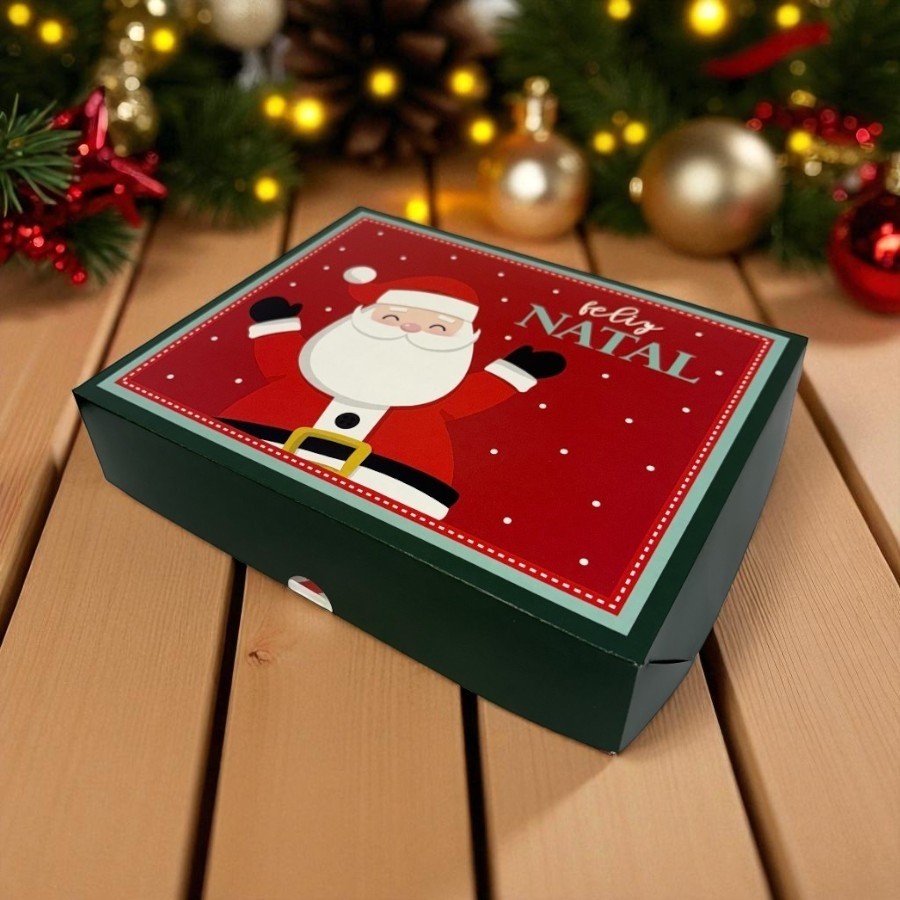 Caixa Retangular para Presente - Tampa/Fundo New - Nicolau - M 25x20x5cm - 1 unidade - Cromus - Rizzo em Oferta na Shopee