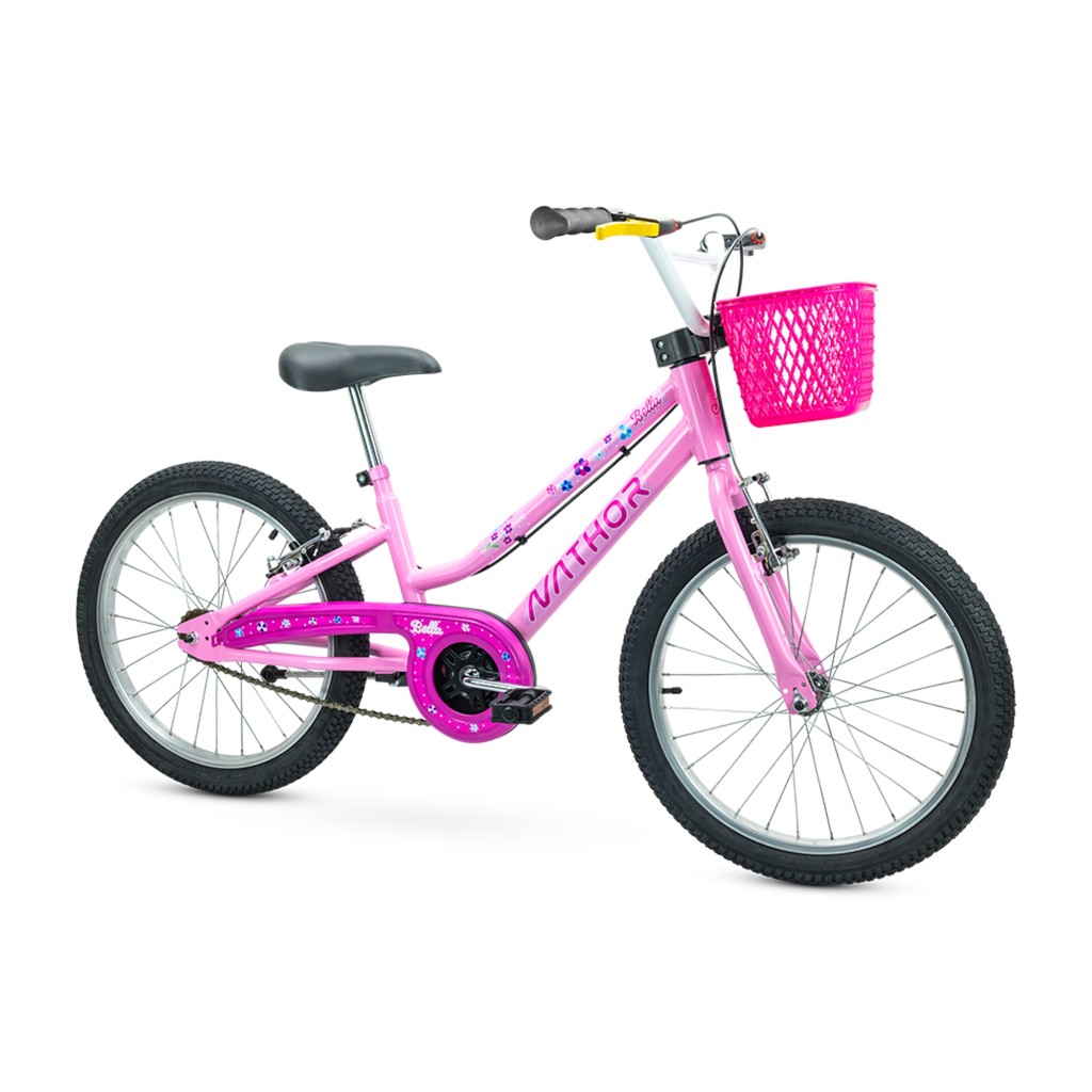 Bicicleta Infantil Aro 20" Bella Rosa c/ guidão ajustável +7 Anos Nathor - 101200160016 em Oferta na Shopee