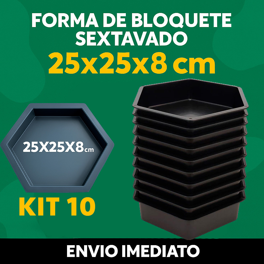 10 Formas de Bloquete Liso Forma Sextavada Para Construção Grande Concreto Hexagonal Envio Ja em Oferta na Shopee