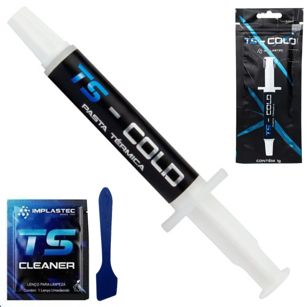 Pasta Térmica Implastec Ts Cold Com Espátula Kit Limpeza 1g