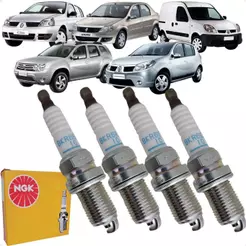 Jogo Velas Ignição NGK Livina Clio Duster Fluence Kangoo Logan Sandero Scenic Symbol 1.6 16v K4M