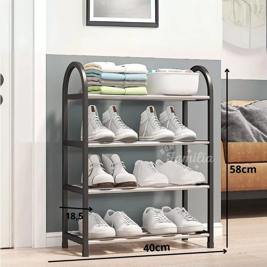 Sapateira 4 Andares Organizadora Plástico 8 Pares em Oferta na Shopee