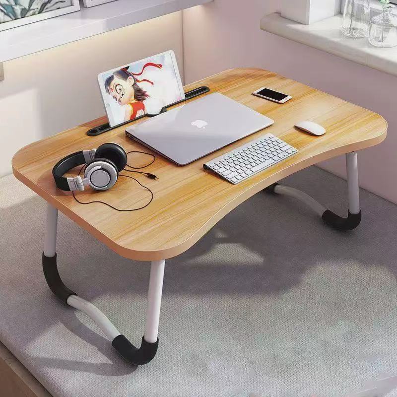 Mesa Portátil Dobrável Para Notebook Home Office Estudo Refeição Cama Com Porta Copo MDF
