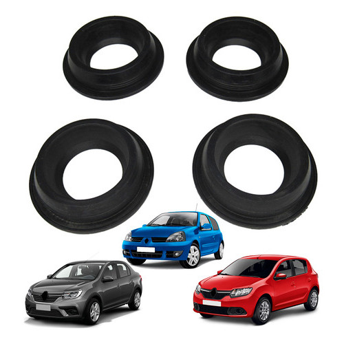 Anel Vedação Tubo Vela 1.0 16V D4D Renault Clio Sandero Logan Kangoo Twingo 7701473164 Jogo 4 Peças