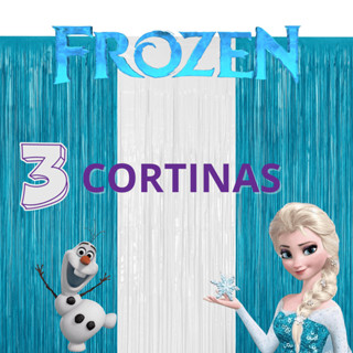 Kit 3 Cortina Metalizada Lisas Painel Decoração FROZEN Festa , Aniversário Criança ELSA OLAF em Oferta na Shopee