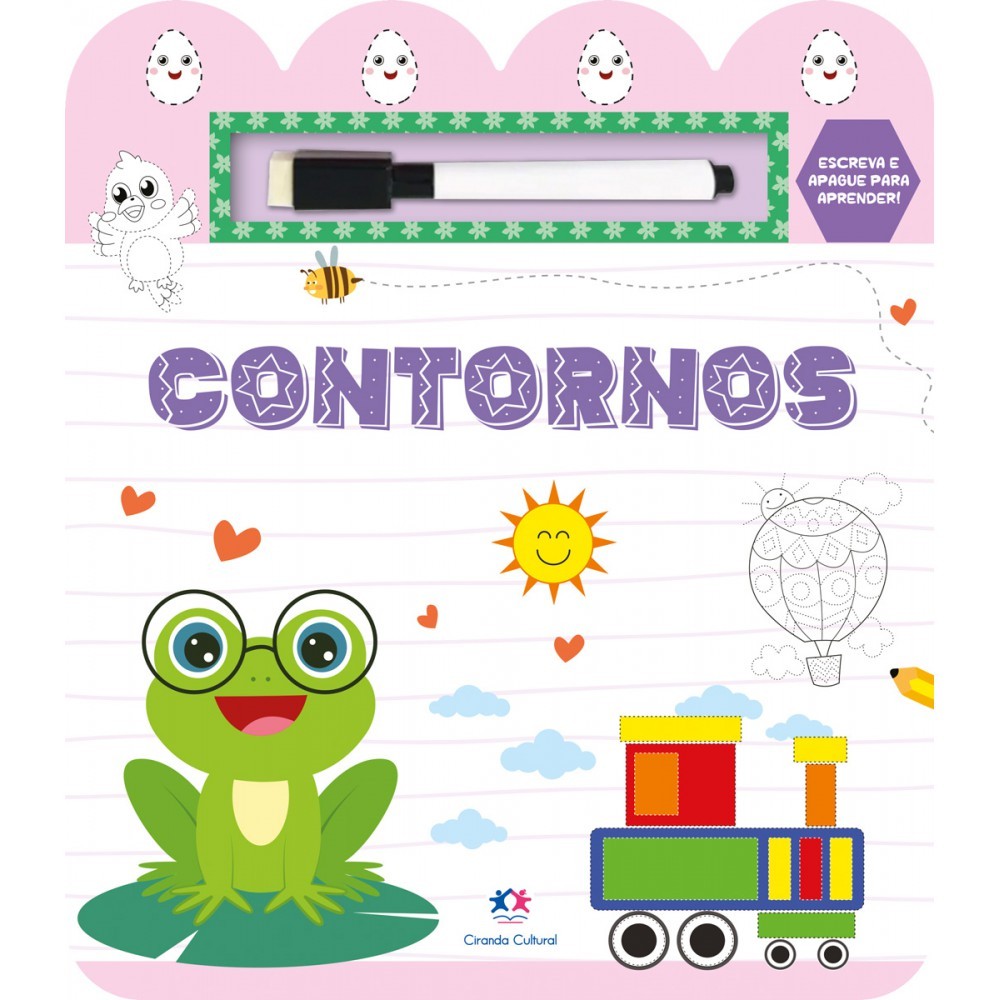 Livro Contornos - Escreva e apague para aprender em Oferta na Shopee