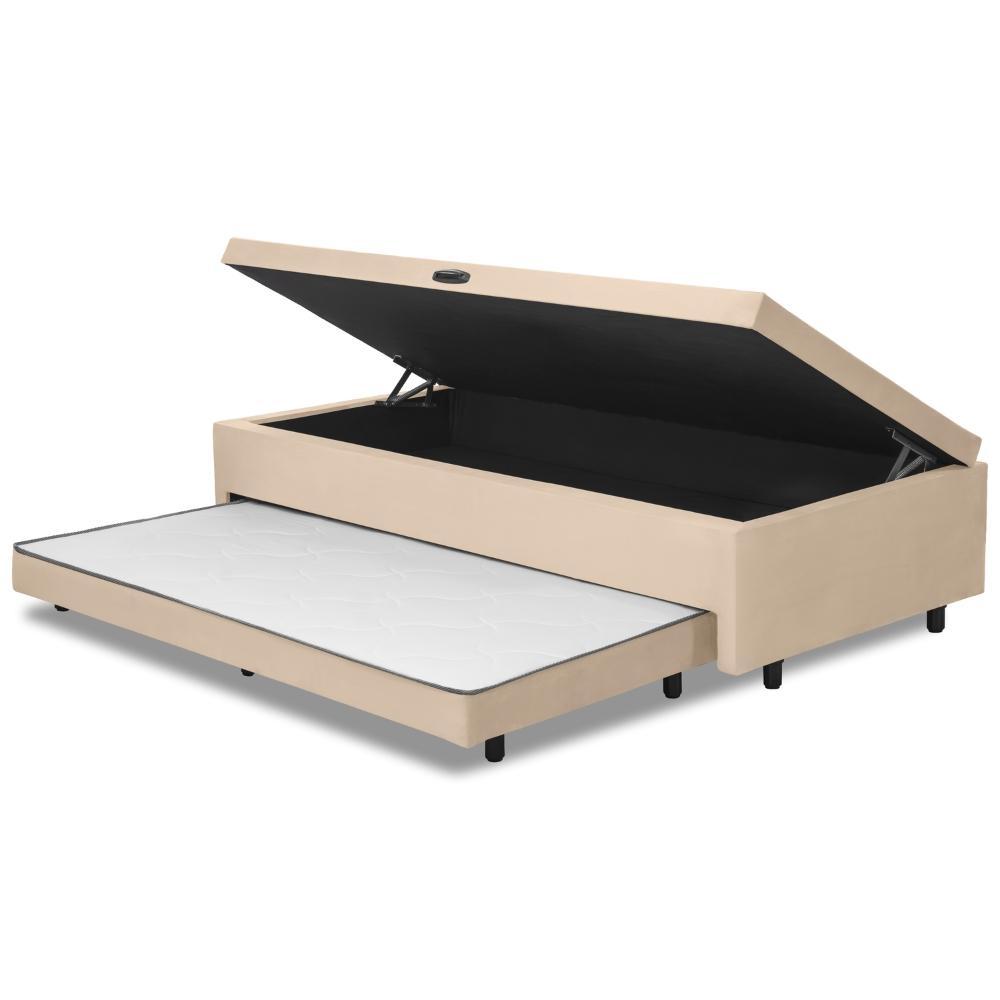 Base Cama Bibox com Baú Solteiro e Cama Auxiliar 3 em 1 - 88x188x46 Bela em Oferta na Shopee