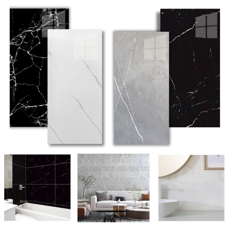 KIT40/30/20/10 Placas 3D Adesivas Mármore – Revestimento Parede Tipo Porcelanato 30x60cm em Oferta na Shopee