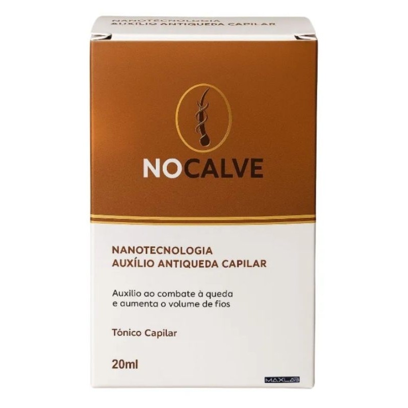Nocalve Tônico Capilar Antiqueda nanotecnologia 20 ml Maxlab fórmula exclusiva sem cheiro de gordura como o ENDCALVE