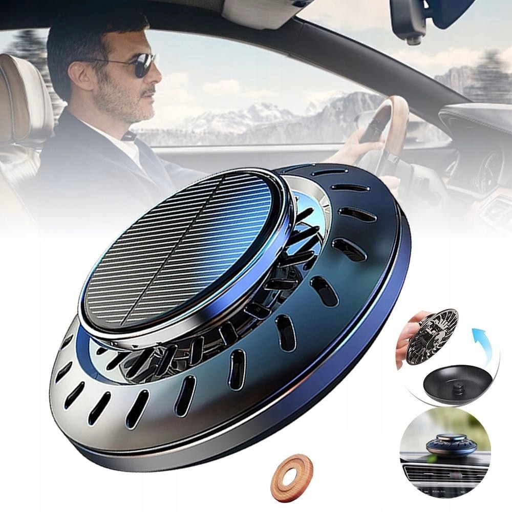 Difusor Solar Para Carro – Cheirinho Automático Com Rotação Ecológica, Purifica E Deixa O Ar Agradável em Oferta na Shopee