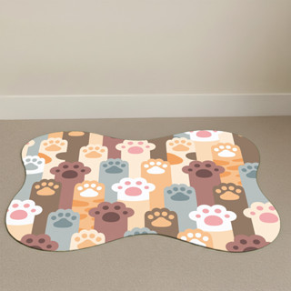 Tapete Para Comedouro Pet 46×33cm Base Antiderrapante, Cachorros, Gatos, Gatinhos, Ossinhos e Patinhas em Oferta na Shopee