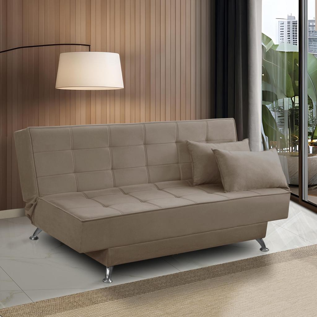 Sofá Cama 3 lugares 1,80m Diana Suede Adonai Estofados