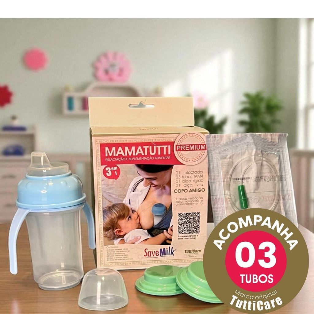 Relactador Manual Bebe Com Copo Universal Tampa 3 Und Sonda 1 Bico Rigido Alca Disco Vedacao