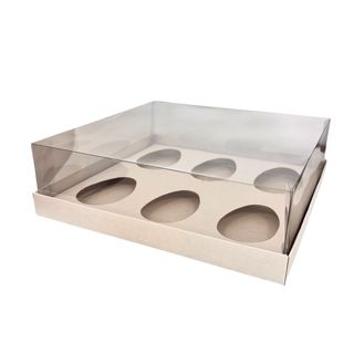 Caixa Degustação Para 6 Mini Ovos de 100g - Branco - 24x23x7,5cm - 6 unidades - Cromus - Rizzo em Oferta na Shopee