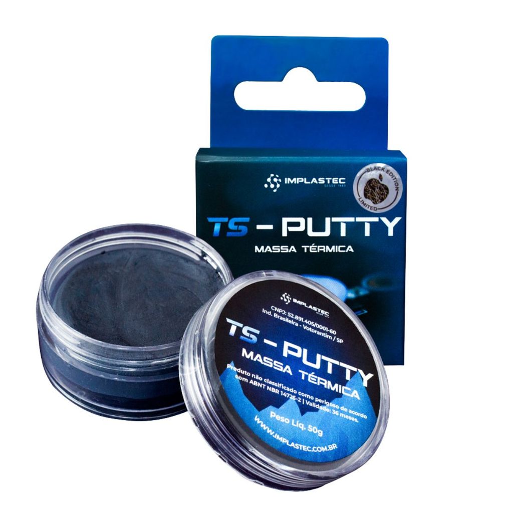 Massa Térmica Implastec Ts-putty Preto 50g