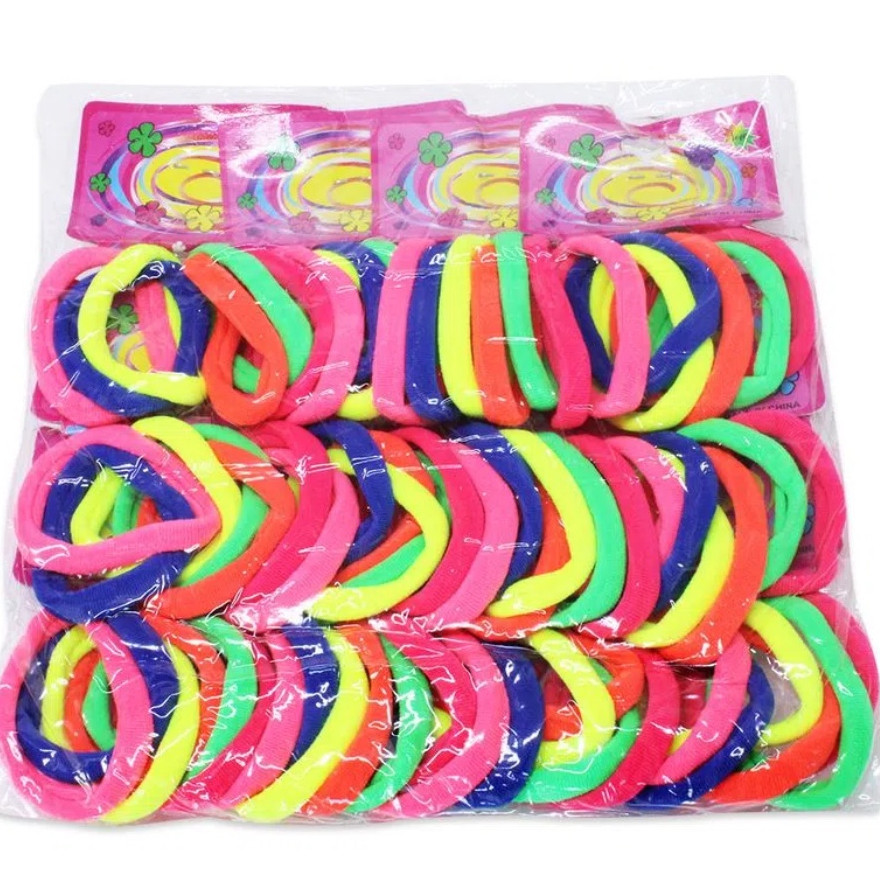 Kit 72 Elásticos de Cabelo Colorido/Xuxinha/Rabicó/Meia/Feminino/Infantil