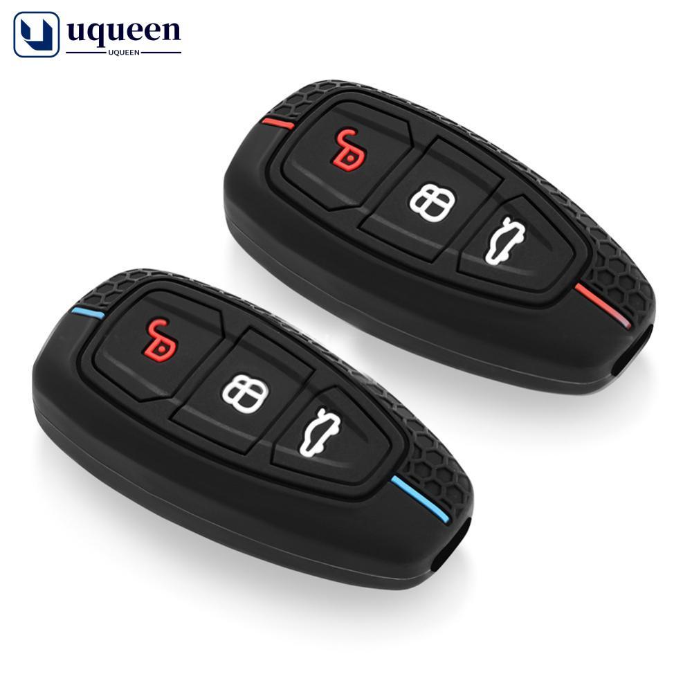 UQUEEN Sílica Gel 3 Botões Chave Capa Caso Proteção Para Ford Transit Personalizado Mondeo Fiesta Kuga ST Line MK3 Focus