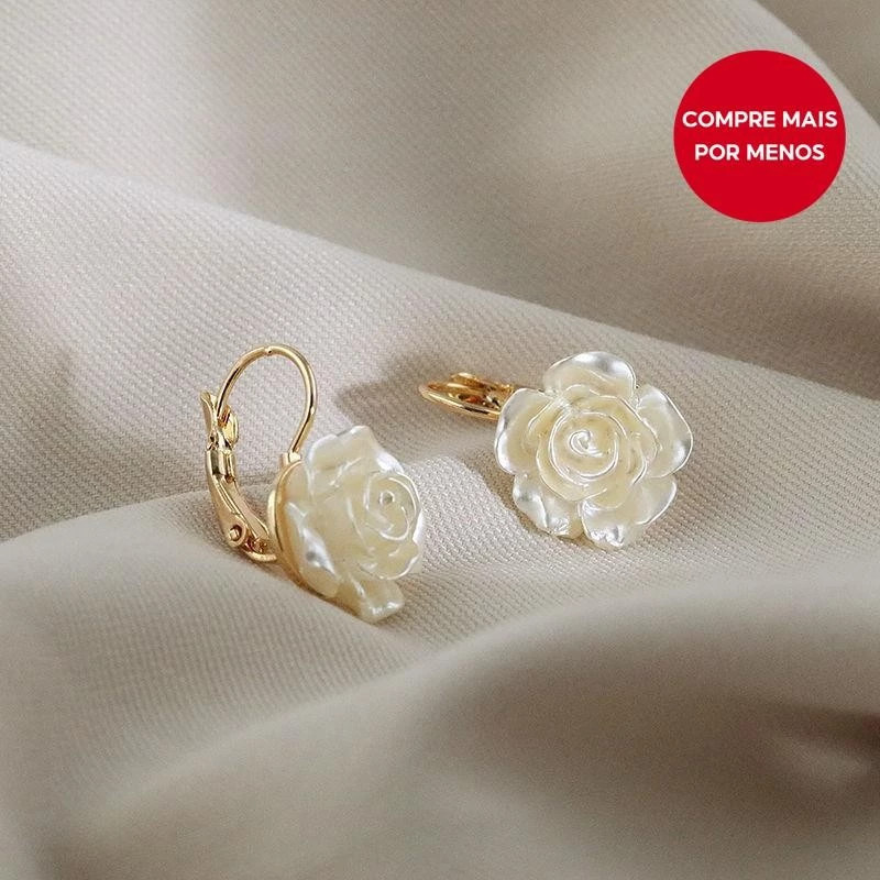 Brincos Pendurados De Camélia Branca Dourada Coreana , Joias Elegantes De Festa Para Mulheres em Oferta na Shopee