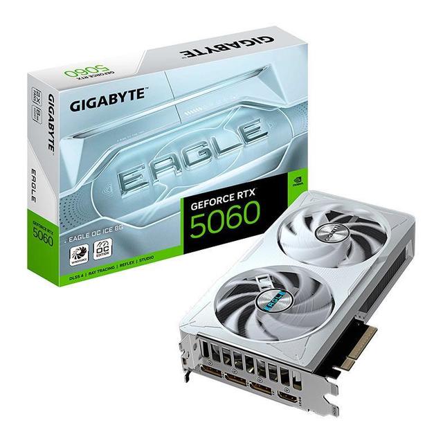 Placa de Video Gigabyte GeForce RTX 5060 Eagle OC Ice, 8GB, GDDR7, 128-bit, GV-N5060EAGLEOC-ICE-8GD