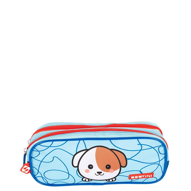 Estojo 2 Compartimentos Sestini Kids Dog 4 - Colorido em Oferta na Shopee