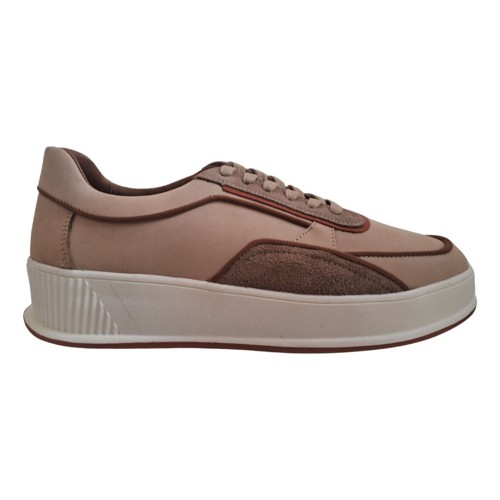 Sapatênis Modelo Sneaker Sola Alta Wizzor Maximus Bege