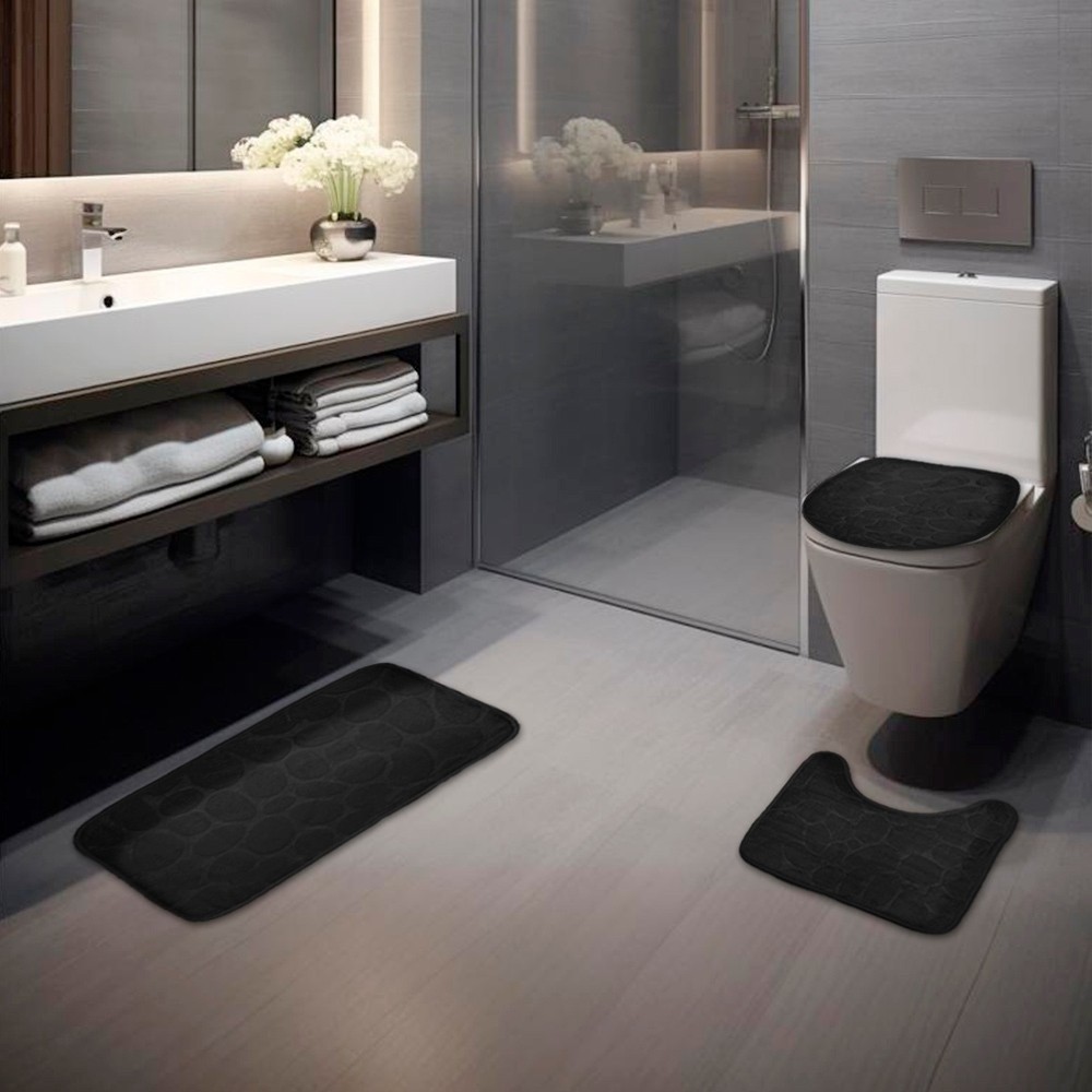 Kit 2 Jogo de Banheiro de Pedras Conjunto 3 Peças