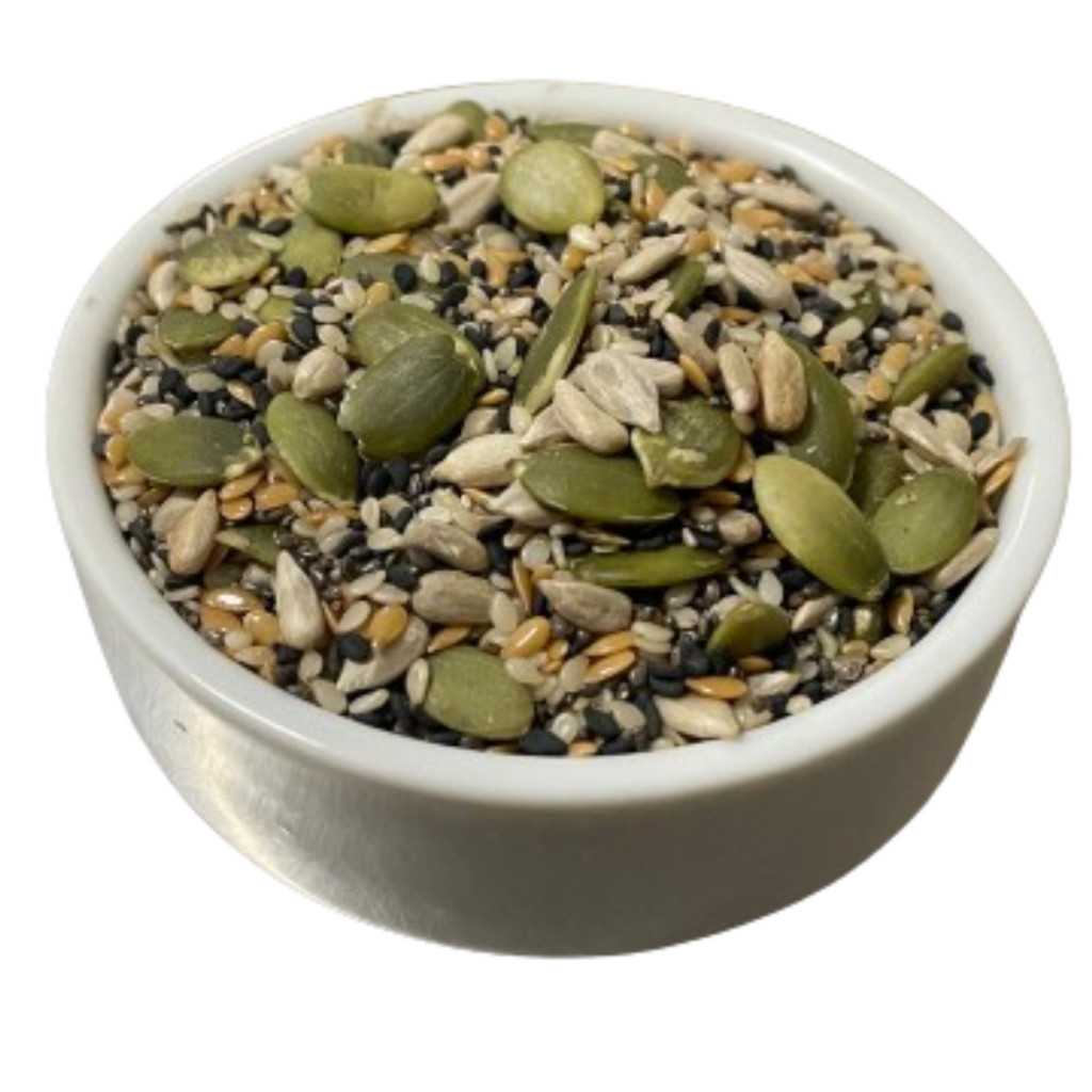 Mix de Sementes Fit Low Carb Chia Girassol Abóbora Linhaça Dourada e Gergelim Branco
