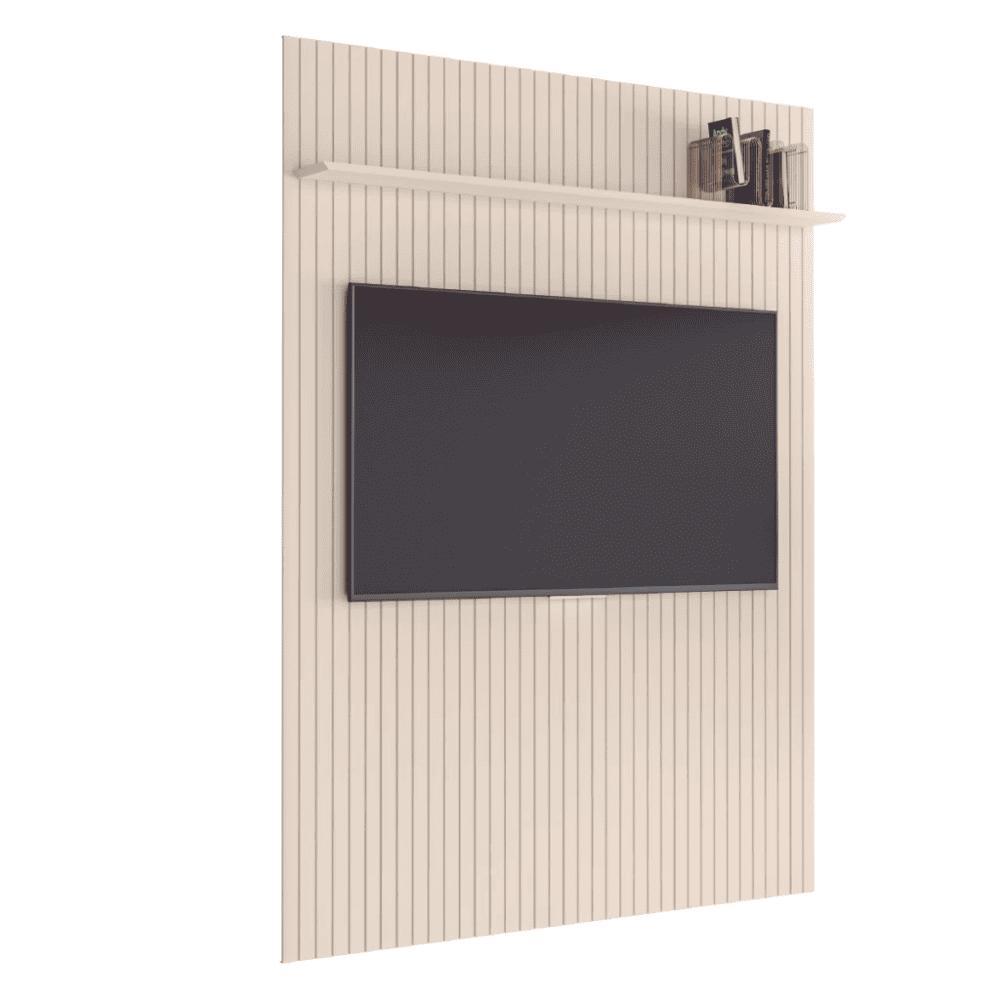 Painel para TV até 55 Polegadas Ripado com Prateleira Arbo 1,39x2,40m Off White EDN em Oferta na Shopee