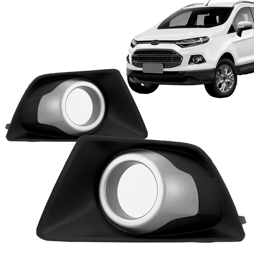 Grade Moldura Milha Ecosport 2013 2014 2015 2016 2017 Cinza Com Furo