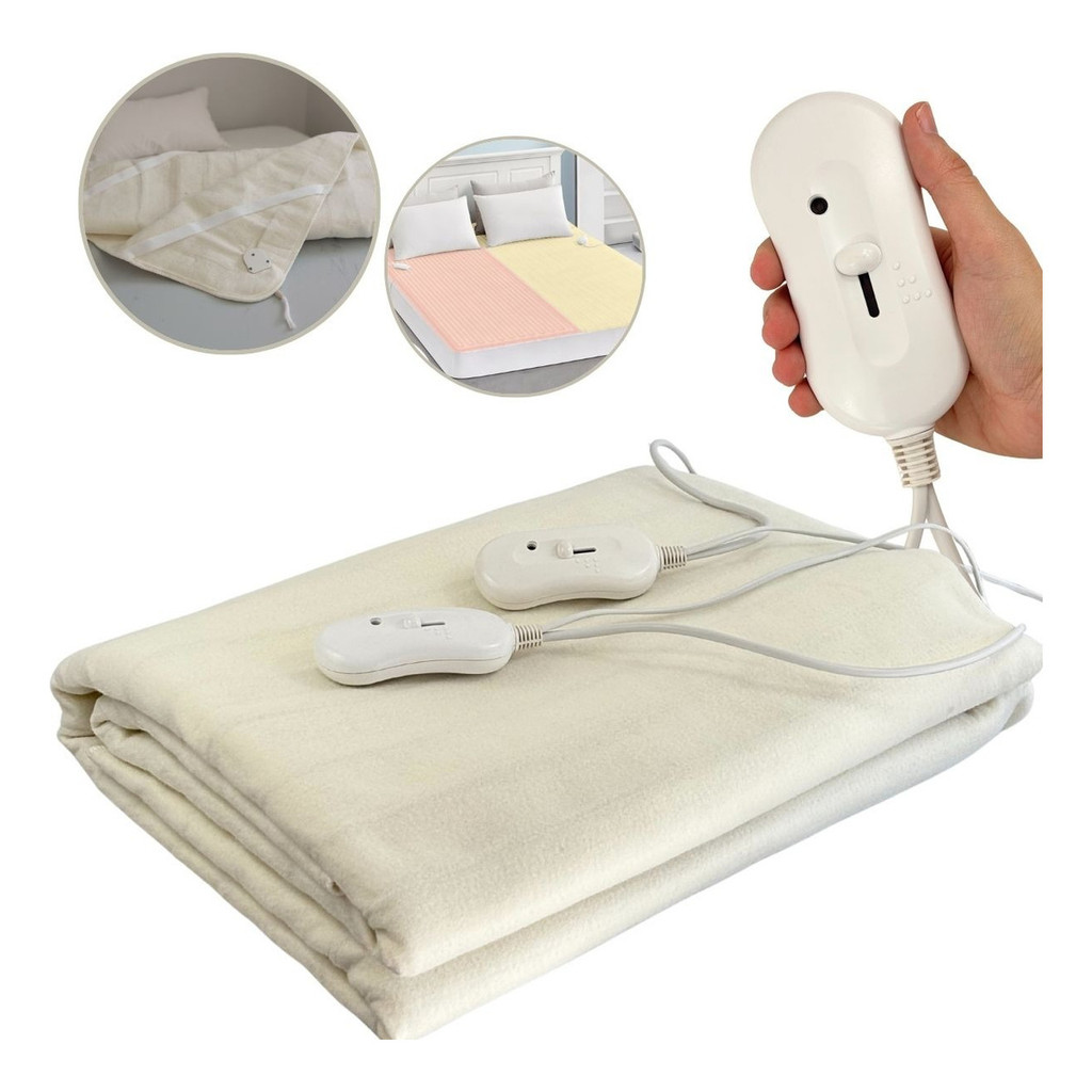 Lençol Elétrico Térmico Queen 203x152cm Com Ajuste De Aquecimento Até 55°C Com Controle Removível 127v/220v em Oferta na Shopee