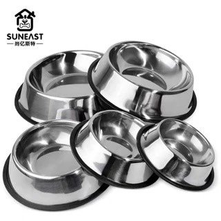 Comedouro Inox Para Câes E Gatos - Pote Comida Ração Água Vasilha Inox Antiderrapante