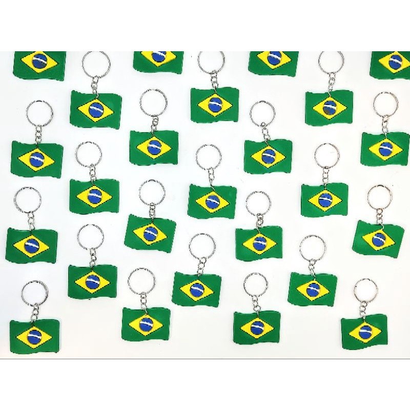 Bandeira do Brasil Chaveirinho Barato 10Un Atacado Revenda Novo