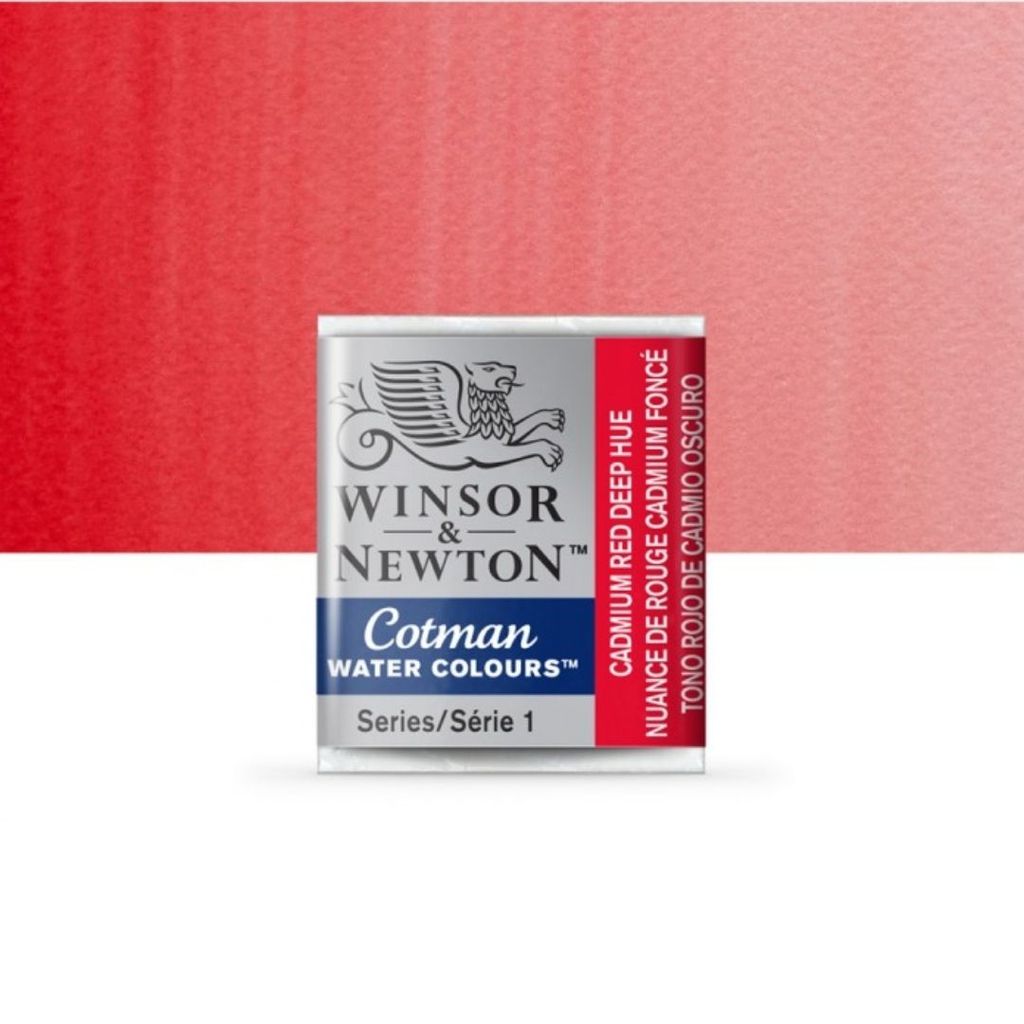 Aquarela Pastilha Winsor & Newton Cotman 098 Cadmium Red Deep Hue S1 0301098