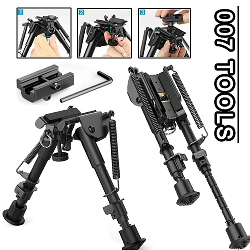 Bipé Tático Abs Retrátil Ajustável Preto Alumínio 182-255mm em Oferta na Shopee