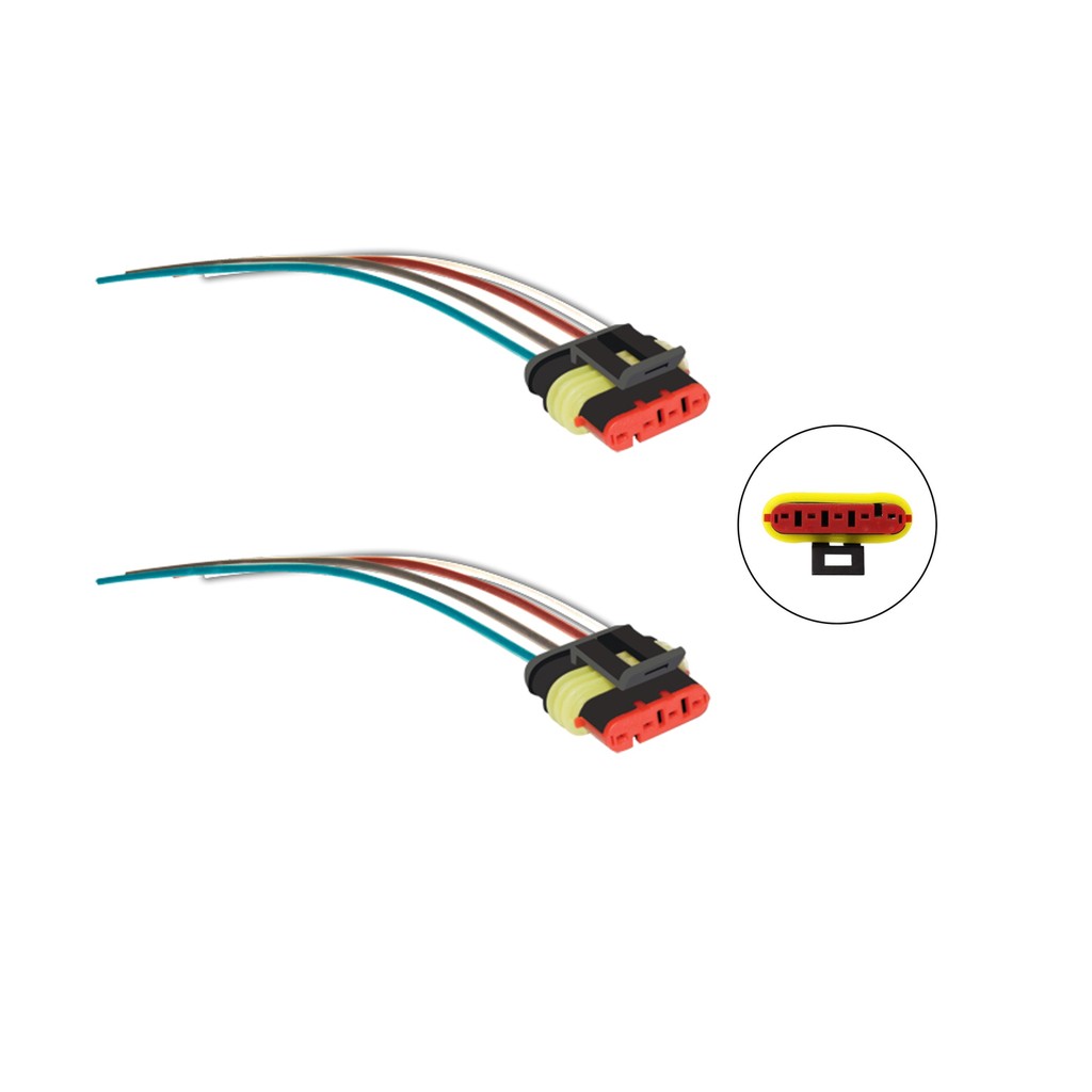 Par Rabicho Chicote 5 Vias Conector Lanterna Traseira LED Volvo Scania MB