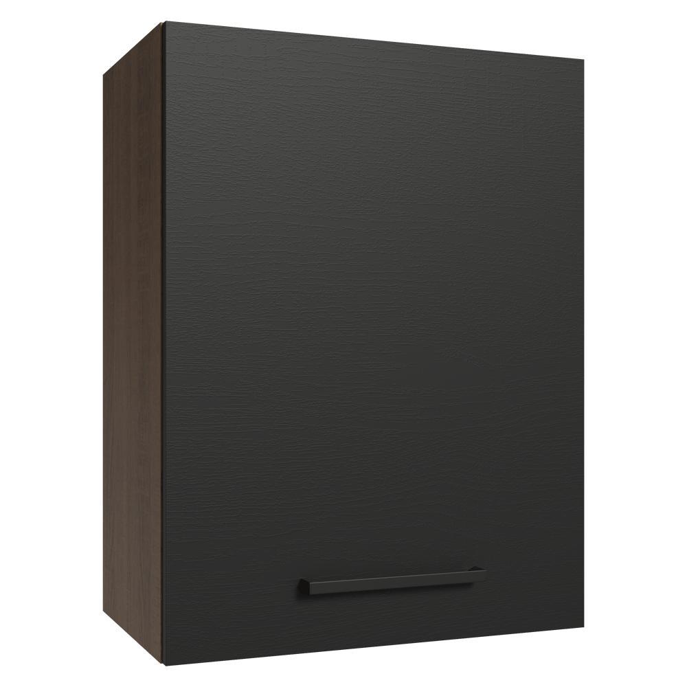 Armário Aéreo 50cm 1 Porta Rustic/Preto Agata Madesa