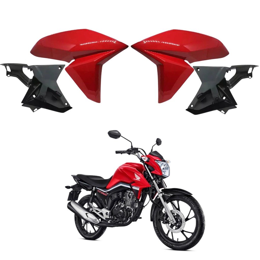KIT ABA ASA TANQUE ALETA + ABA INTERNO HONDA CG TITAN 160 2016-2021 VERMELHO MACEIO PARAMOTOS HONDA