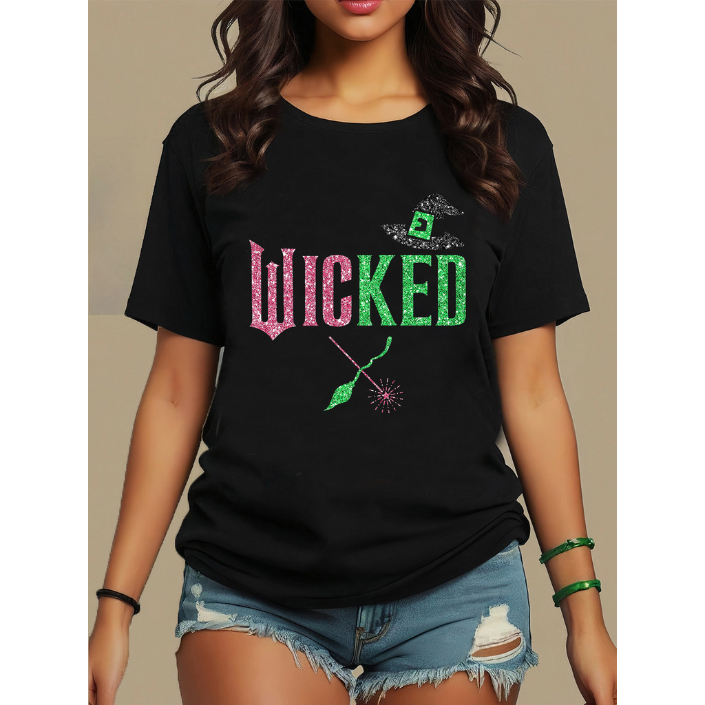 Linda Camiseta T-shirt Feminina Wicked Musical Elphaba Varinha Oversized 100% Algodão 30.1 Unissex Envio Imediato