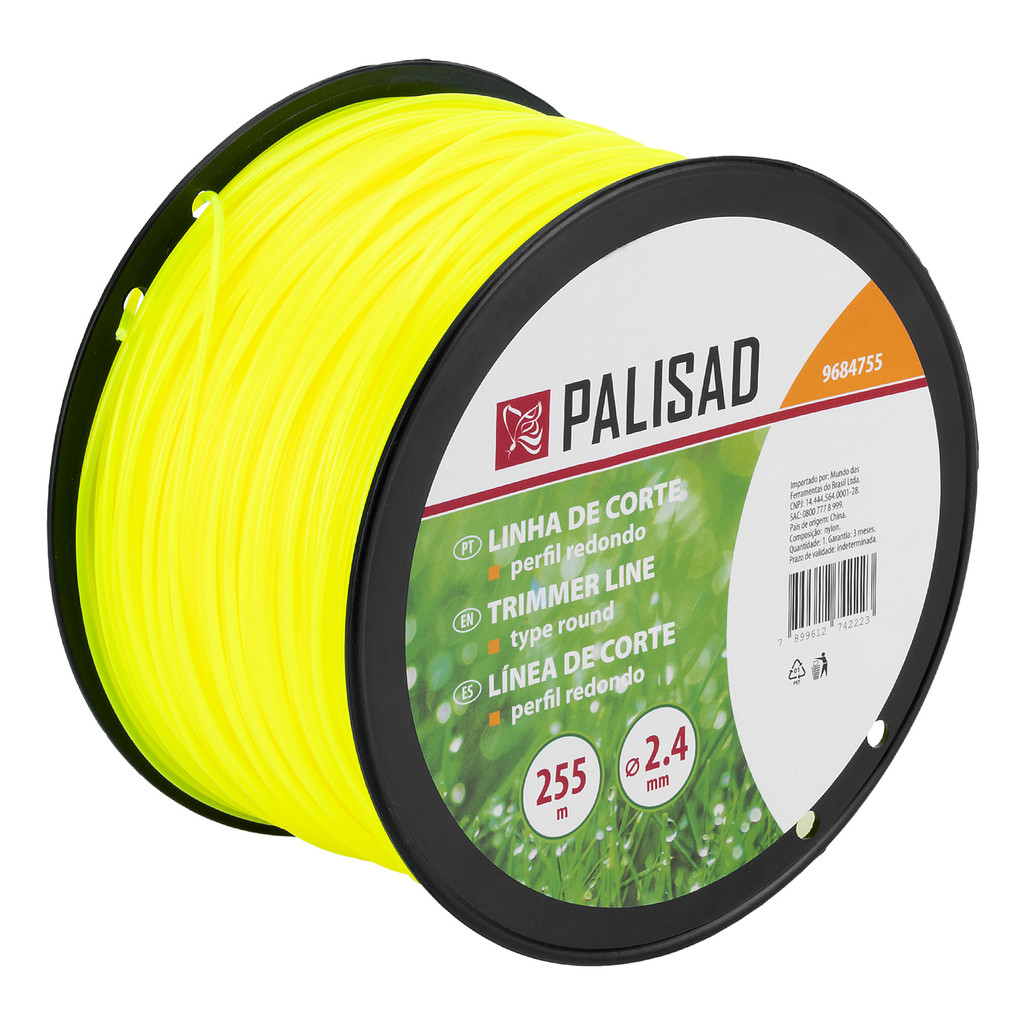 FIO DE NYLON PARA ROCADEIRA, REDONDO, 2,4MM, 255M, 1PC // PALISAD