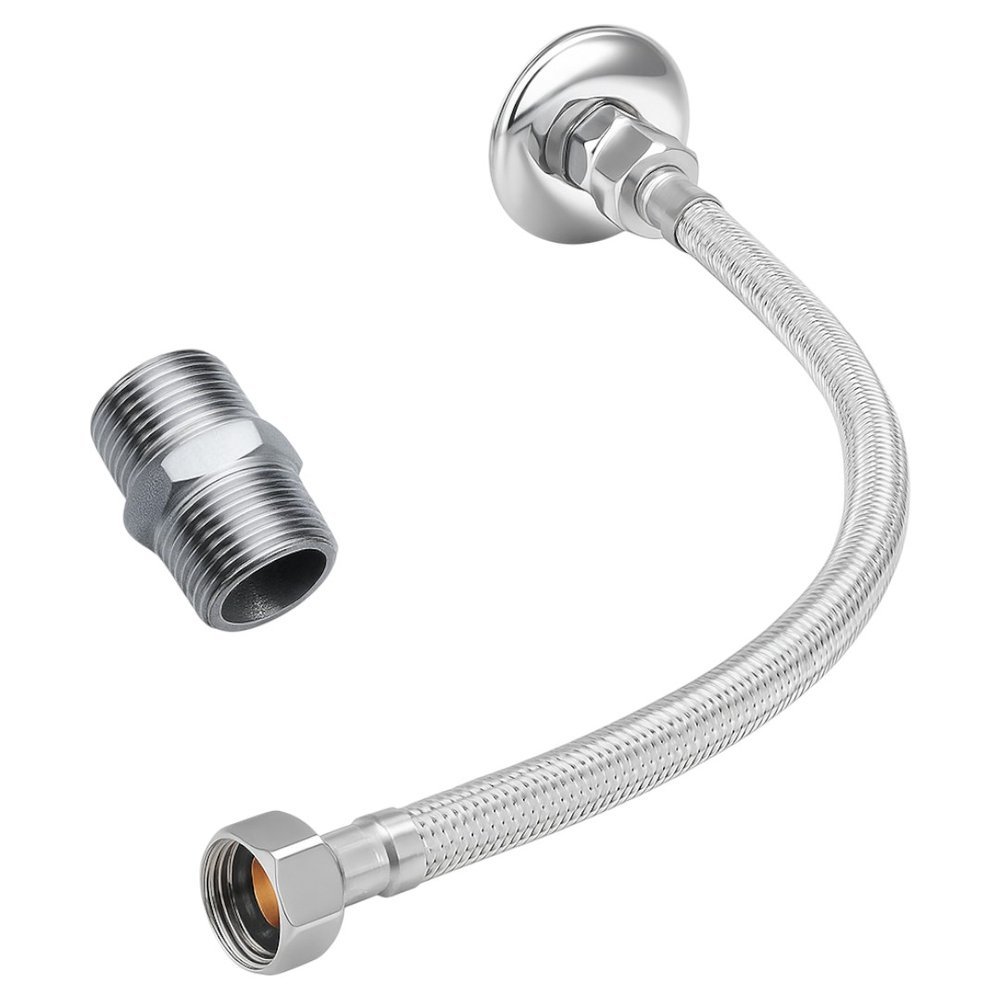 Engate Flexível Inox Femea X Femea Com Nipel Brazhu 1/2 60cm