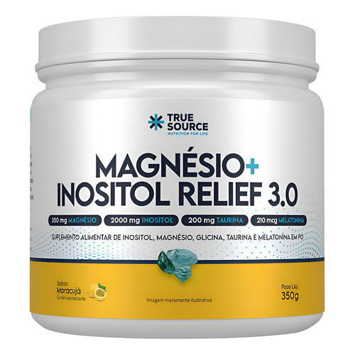 True Magnésio+inositol Relief 3.0 Maracujá 350g True Source Maracujá